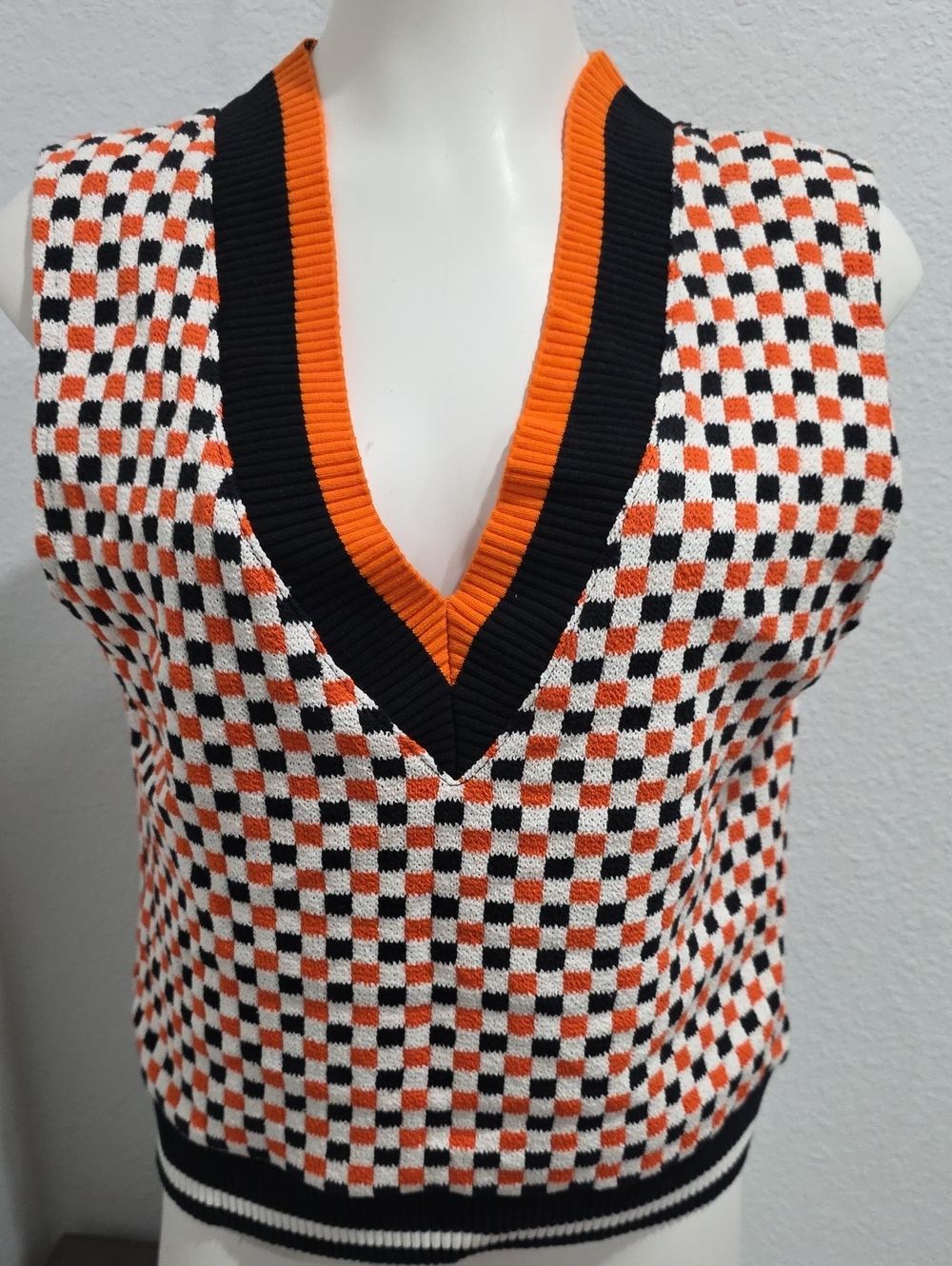 NWT ZARA JacquardCheck Vest